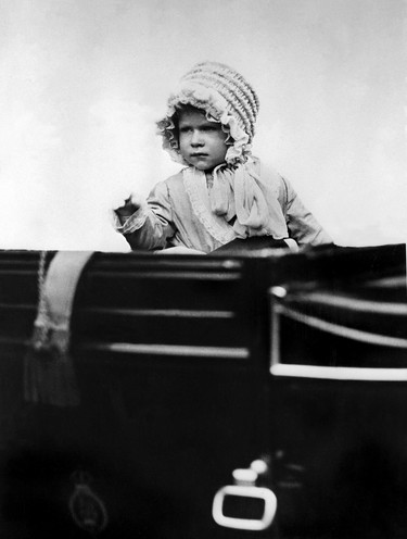Two-year-old princess Elizabeth of Great Britain is seen in an unknown location, in 1928. (AFP via Getty Images)