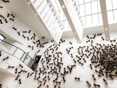 This photograph taken on September 16, 2022 shows artwork ‘Casa Tomada’ by artist Rafael Gomez Barros as part of the exhibition Creeps at Rijksmuseum in Amsterdam.