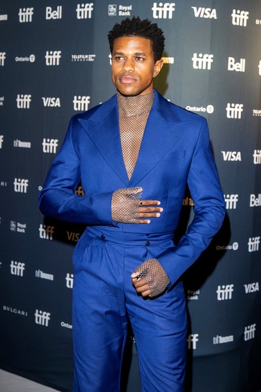 Jeremy Pope attends the world premiere of "The Inspection" at the Toronto International Film Festival (TIFF) in Toronto, Sept. 8, 2022.