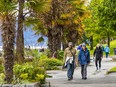 Walking in the rain in Vancouver B.C. on June 3, 2022.