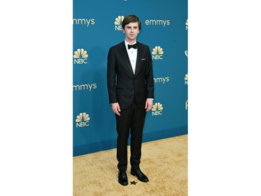 Actor Freddie Highmore arrives for the 74th Emmy Awards at the Microsoft Theater in Los Angeles, Calif., on Sept. 12, 2022.