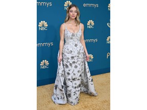 Actress Sydney Sweeney arrives for the 74th Emmy Awards at the Microsoft Theater in Los Angeles, Calif., on Sept. 12, 2022.