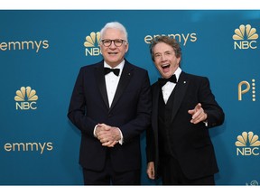 Steve Martin and Martin Short arrive at the 74th Primetime Emmy Awards held at the Microsoft Theater in Los Angeles, Sept. 12, 2022.
