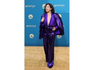 Sandra Oh arrives at the 74th Primetime Emmy Awards held at the Microsoft Theater in Los Angeles, Sept. 12, 2022.
