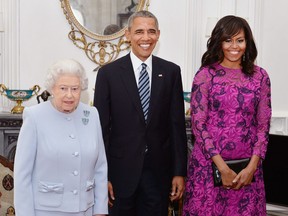 Queen Elizabeth - Barack and Michelle Obama - 2016 - Avalon
