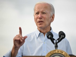 President Joe Biden speaks at a Labour Day visit to United Steelworkers of America Local Union 2227 in West Mifflin, Pennsylvania on September 5, 2022.