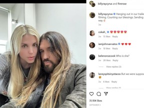 Billy Ray Cyrus and Firerose are seen in a social media post earlier this month.