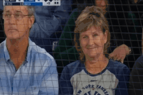 Aaron Judge’s mom Patty shakes her head after the Blue Jays intentionally walk her son in the 10th inning on Sept. 26, 2022. New York Post/YES Network