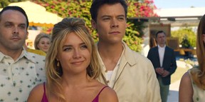 Florence Pugh and Harry Styles star in “Don’t Worry Darling.”