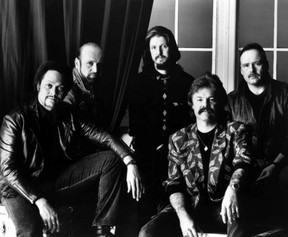 In this photo taken in 1991, The Doobie Brothers members, from left to right: Tiran Porter, Michael Hossack, Patrick Simmons, Tom Johnston and John Hartman.