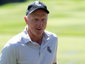 Boston, Massachusetts, USA; Greg Norman CEO of LIV Golf before the second round of the LIV Golf tournament at The International.