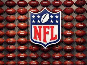 The NFL logo is pictured at an event in the Manhattan borough of New York City, New York, U.S., November 30, 2017.