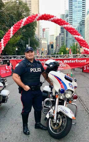 const. Andrew Hong at the Waterfront Marathon. TORONTO POLICE DOCUMENT