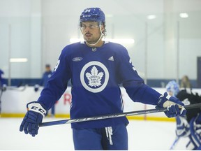 Toronto Maple Leafs Auston Matthews  hit the ice for the first practice of the year in Toronto on Thursday September 22, 2022.