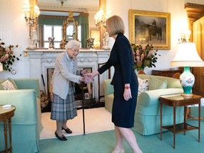 Queen Elizabeth II Prime Minister Liz Truss at Balmoral on Sept. 6, 2022.