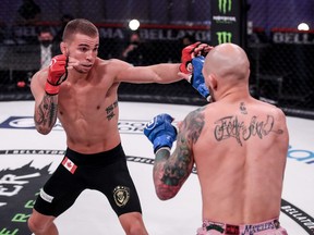 Canadian featherweight Jeremy (JBC) Kennedy is shown in action in his unanimous decision win over American Matt (The Mangler) Bessette at Bellator 253, in Uncasville, Conn., in a Nov. 19, 2020, handout photo.