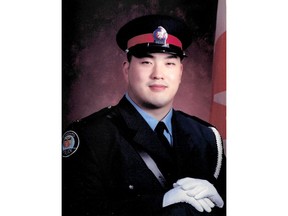 Const. Andrew Hong is seen in an undated handout image published to the Toronto Police Service social media account.