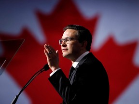 Pierre Poilievre speaks after being elected as the new leader of the Conservative Party in Ottawa, Sept. 10, 2022.