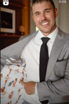 Brooks Koepka shows off the Jena Sims lingerie lining of his suit jacket. JENA SIMS/ INSTAGRAM