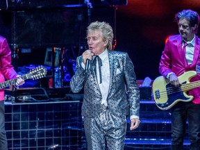 Rod Stewart performs at the PNC Bank Arts Center in Holmdel, N.J., Aug. 16, 2022.