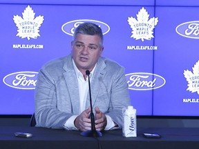 Sheldon Keefe during the end of season press conference on Tuesday May 17, 2022.