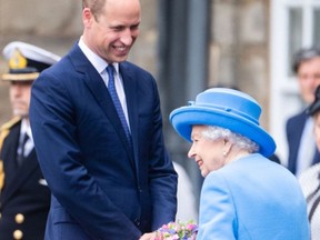 Queen Elizabeth II and Prince William at Holyrood House June 2021 - Getty