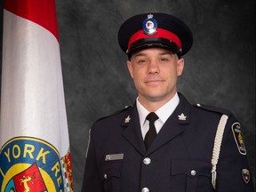 York Regional police Const. Travis Gillespie, 38, was killed in a head-on collision in Markham while on his way to work on Wednesday, Sept. 14, 2022.