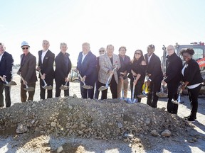 Premier Doug Ford and Blayne Lastman, CEO of Lastman’s Bad Boy (to Premier's right) were on hand with others at the ground-breaking of a new 233,000-square-foot, multi-unit, industrial complex in Pickering on Friday, Sept. 23, 2022.