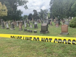 Hamilton Cemetery was the end of the line for a killer who went on a rampage Monday.