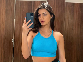 Racing star Toni Breidinger, who is now hitting the gas for Victoria's Secret, is seen in a selfie posted to Instagram.
