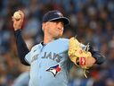 Toronto Blue Jays starting pitcher Trevor Richards delivers a pitch against the Baltimore Orioles in the first inning at Rogers Centre on Sept. 16, 2022.