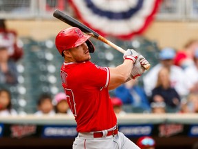 Los Angeles Angels outfielder Mike Trout looks to stay hot against Texas Rangers starter Glenn Otto.