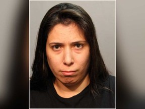 Victoria Moreno is pictured in a booking photo provided by Chicago Police.