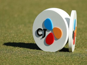 A view of a tee marker on the 17th hole during a pro-am prior to The CJ Cup at Congaree Golf Club on October 19, 2022 in Ridgeland, South Carolina.