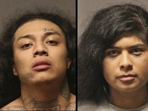 These booking photos released by the Westminster Police Department show suspects Michael Alexander Rodriguez and Bich Dao Vo, aka Michelle Rodriguez.