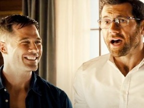 Luke Macfarlane and Billy Eichner in s scene from Bros.