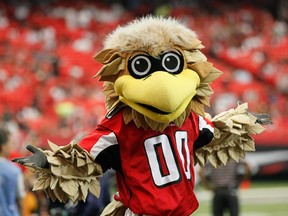 Freddie the Falcon, mascot of the Atlanta Falcons, before the game against the Arizona Cardinals at Georgia Dome on September 19, 2010 in Atlanta, Georgia.