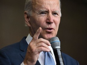U.S. President Joe Biden speaks about lowering costs for American families at the East Portland Community Center, in Portland, Oregon, Oct. 15, 2022.