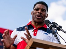 Georgia Republican Senatorial candidate Herschel Walker speaks at a campaign event in Carrollton, Ga., Tuesday, Oct. 11, 2022.