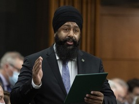 Conservative MP for Calgary Forest Lawn Jasraj Singh Hallan rises in the House of Commons, November 25, 2021 in Ottawa.