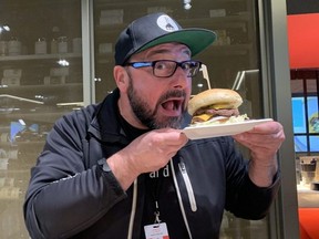 Award-winning pit master Lawrence Pianta offers up his Cherry St. Double Stack Burger for this year's Scotiabank Arena offerings.