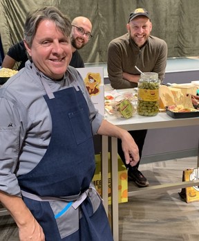 Chris Zielinski, culinary director for MLSE, with Fastos Pristine, centre, and Afrim Pristine of Cheese Boutique fame. (Rita DeMontis photo)