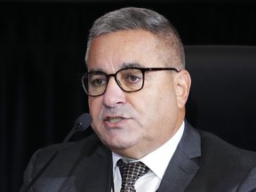 Ottawa city manager Steve Kanellakos appears as a witness at the Public Order Emergency Commission in Ottawa, on Monday, Oct. 17, 2022.
