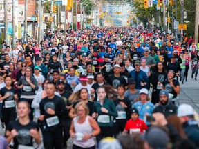 Runners at TCS Toronto Waterfront Marathon.