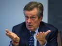 John Tory meets with the editorial board of the Toronto Sun on Wednesday, October 12, 2022. 