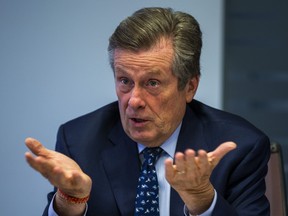 John Tory meets with the editorial board of the Toronto Sun on Wednesday, October 12, 2022.