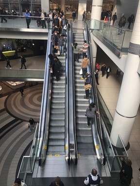 People seen shopping at the Eaton Centre on Friday, Oct. 21, 2022.