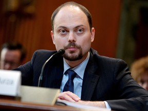 Russian opposition leader Vladimir Kara-Murza, vice chairman of Open Russia, testifies before a Senate Appropriations State on Capitol Hill in Washington March 29, 2017.