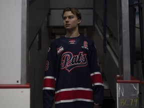 Regina Pats captain Connor Bedard stands for a portrait at the Brandt Centre on Thursday, September 22, 2022 in Regina.