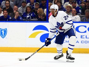 Forward Wayne Simmonds, who is a veteran of 1,000-plus NHL games, was sent to the Toronto Marlies of the AHL by the Maple Leafs after he cleared waivers on Monday.